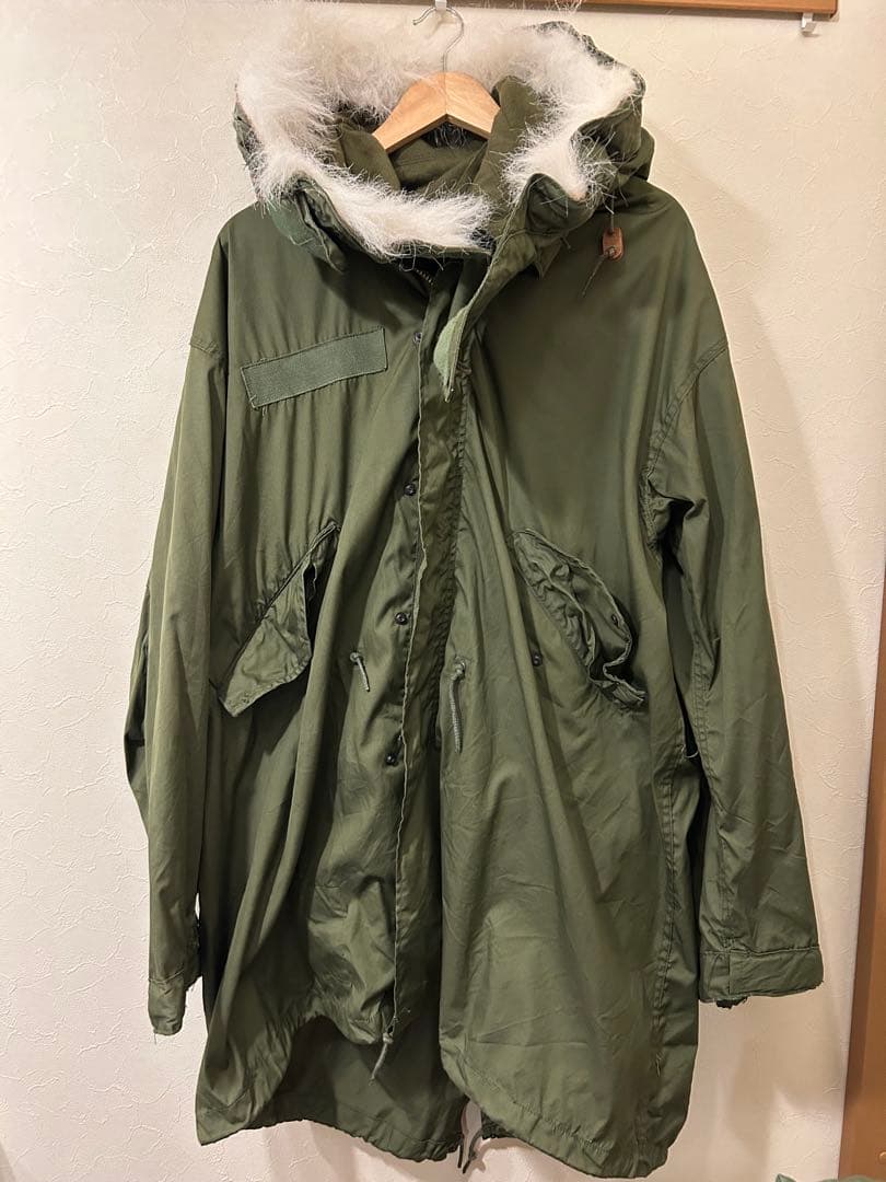 【ワンウォッシュ】m-65 フィッシュテール　シェル＋フード　米軍実物　M-R