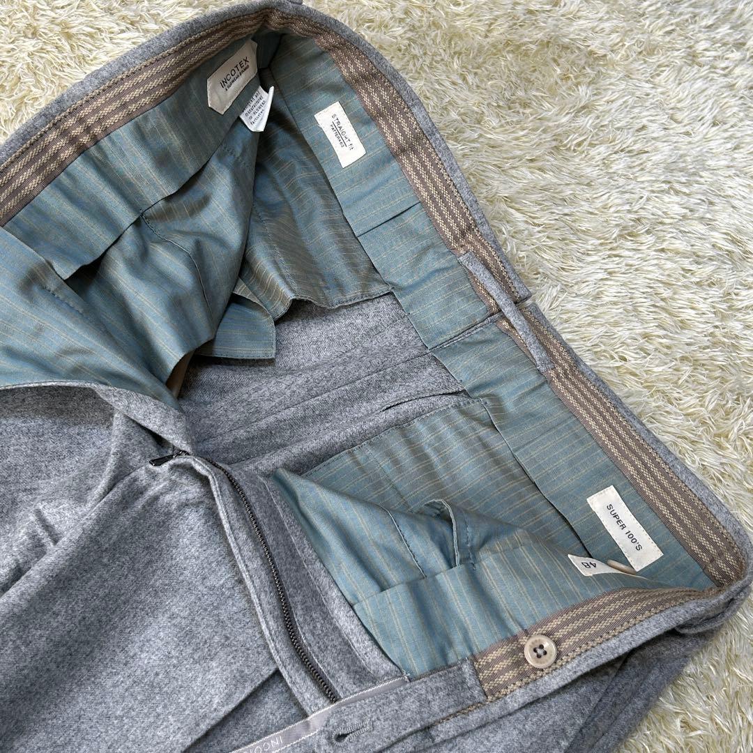 【極美品 L】インコテックス　スラックス　STRAIT FIT SUPER100