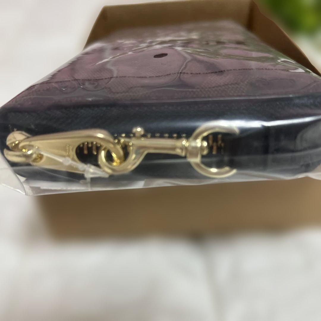 【新品未使用】COACH 長財布 シグネチャーキャンバス ラウンドファスナー型