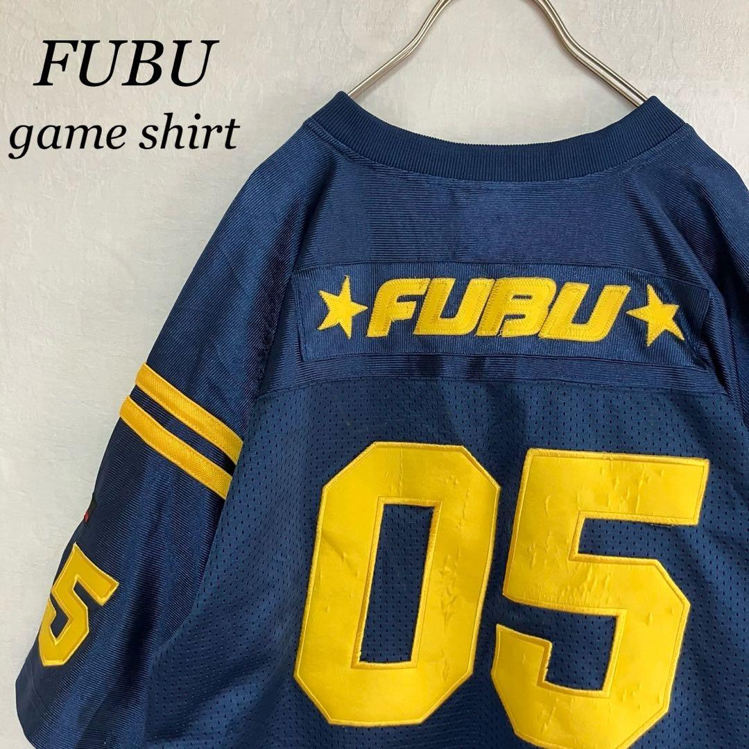 FUBU ゲームシャツ 05 刺繍 1992 オフィシャルリーグ ネイビーXL