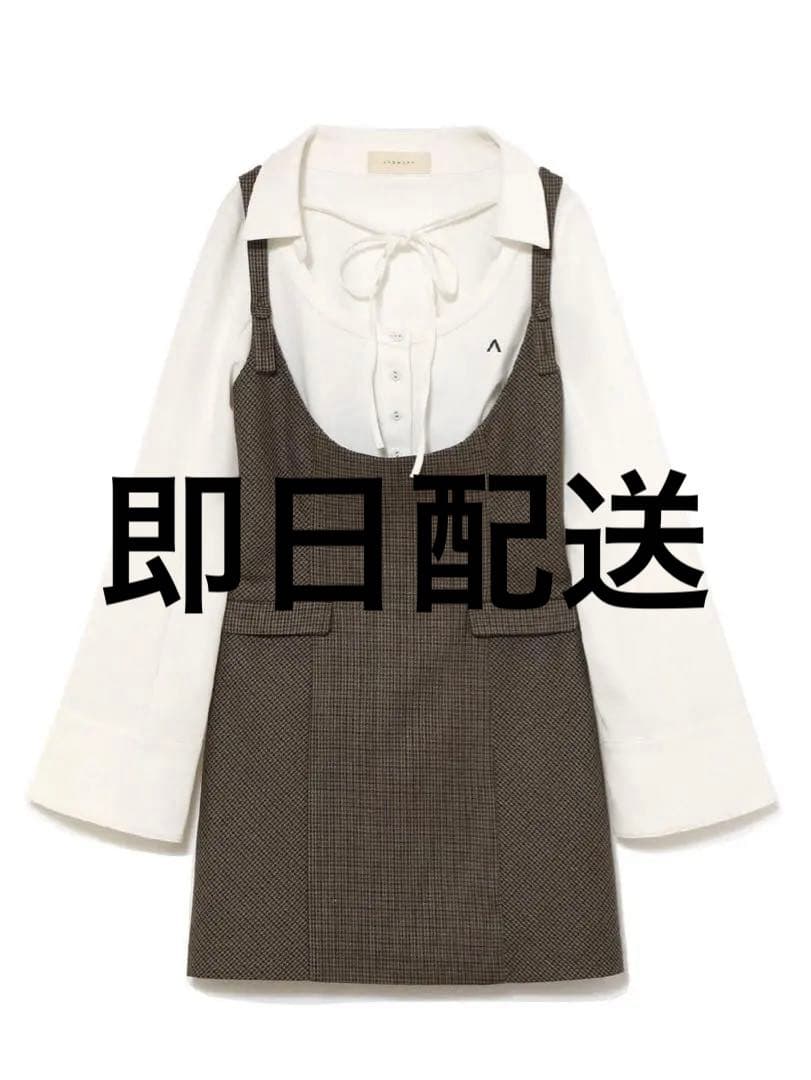 ワンピース andmary Rachell check layered dress