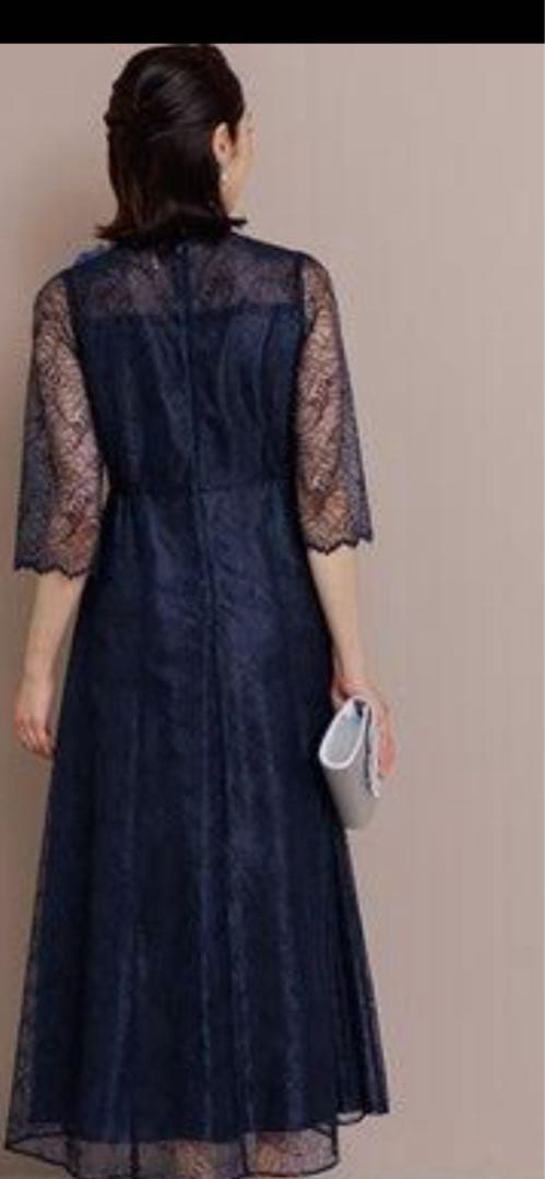 フォルムフォルマ マザードレスform forma リーフレースロング紺　９号