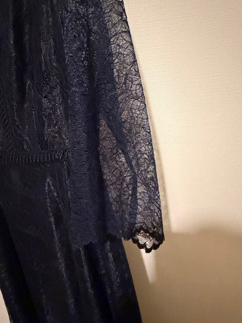 フォルムフォルマ マザードレスform forma リーフレースロング紺　９号