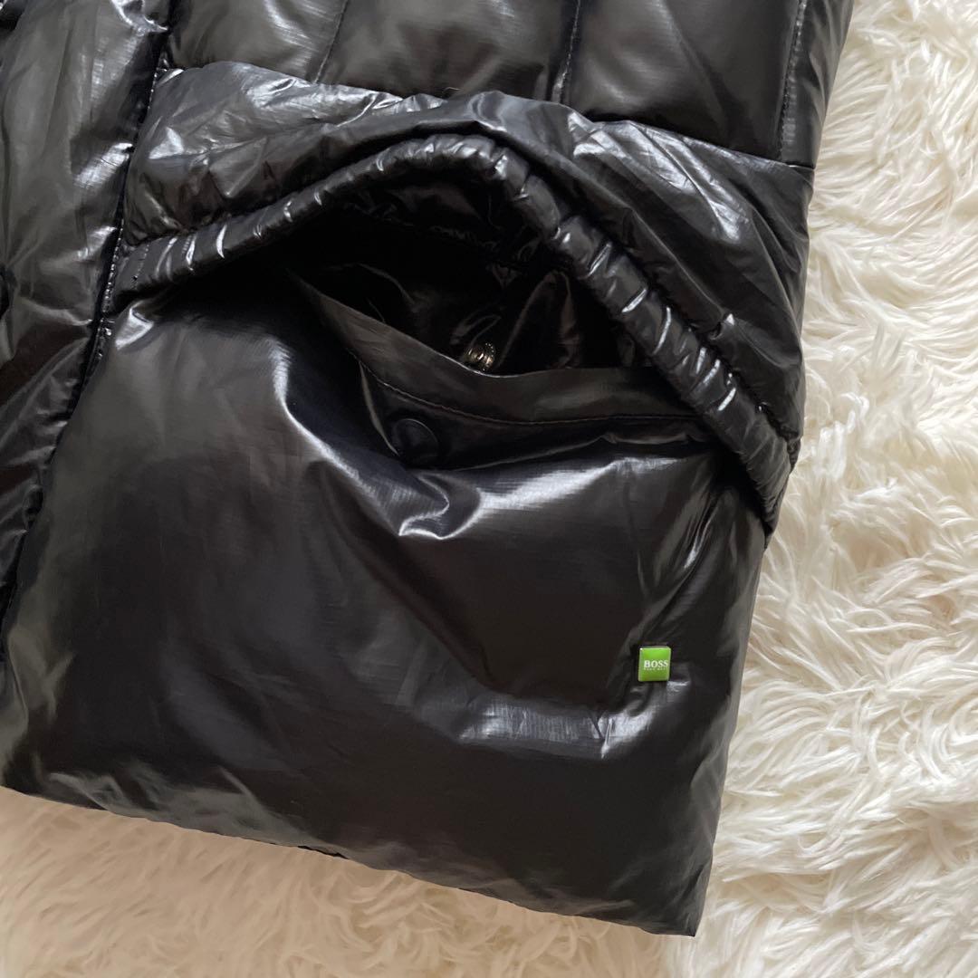 BOSS HUGO BOSS ダウンベスト　スエード　切り替え　2way フード