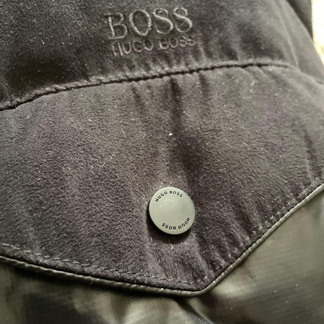 BOSS HUGO BOSS ダウンベスト　スエード　切り替え　2way フード