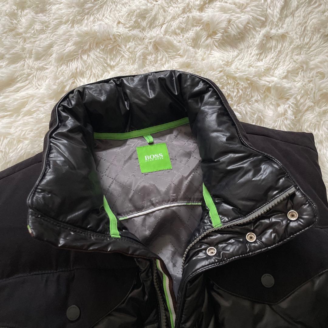 BOSS HUGO BOSS ダウンベスト　スエード　切り替え　2way フード