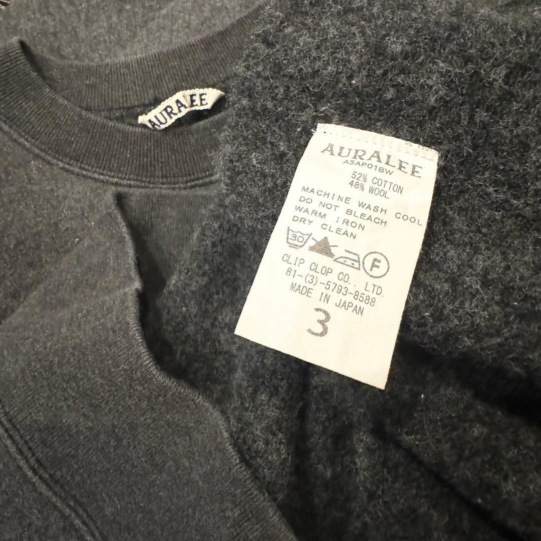 AURALEE BACK WOOL SWEAT P/O サイズ3