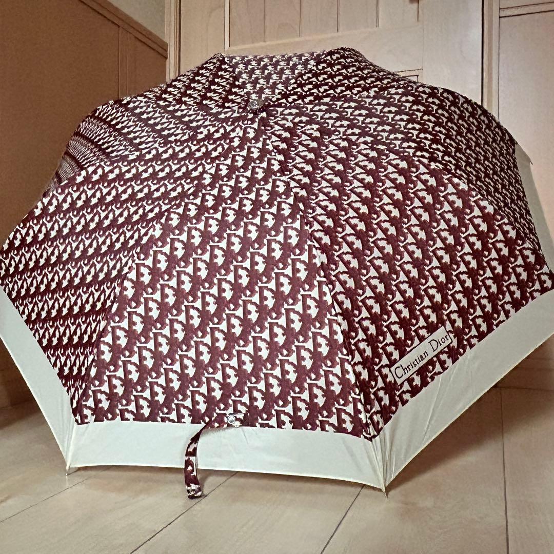 クリスチャンディオール 折りたたみ傘 トロッター柄 パラプリュイ CDロゴ