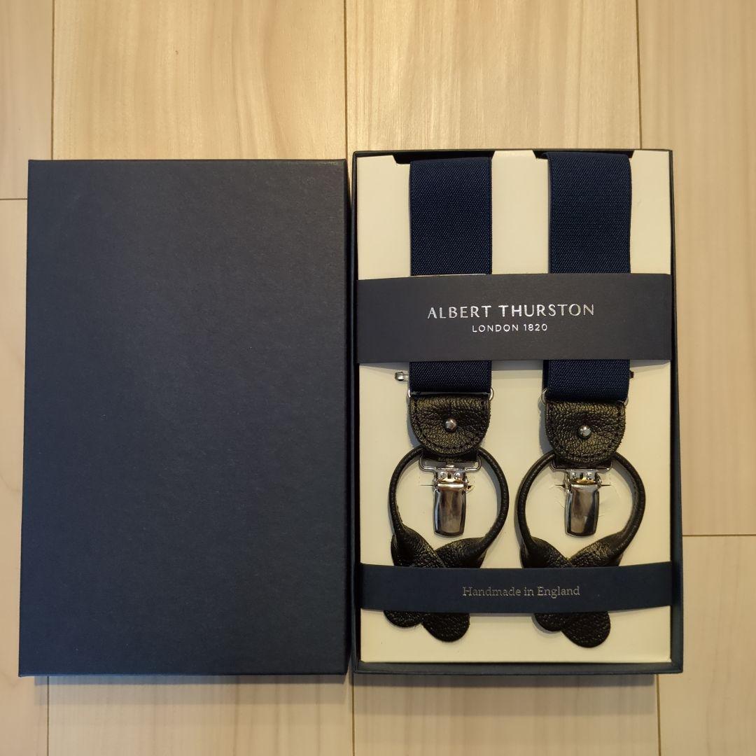  THURSTON アルバートサーストン サスペンダー ネイビー