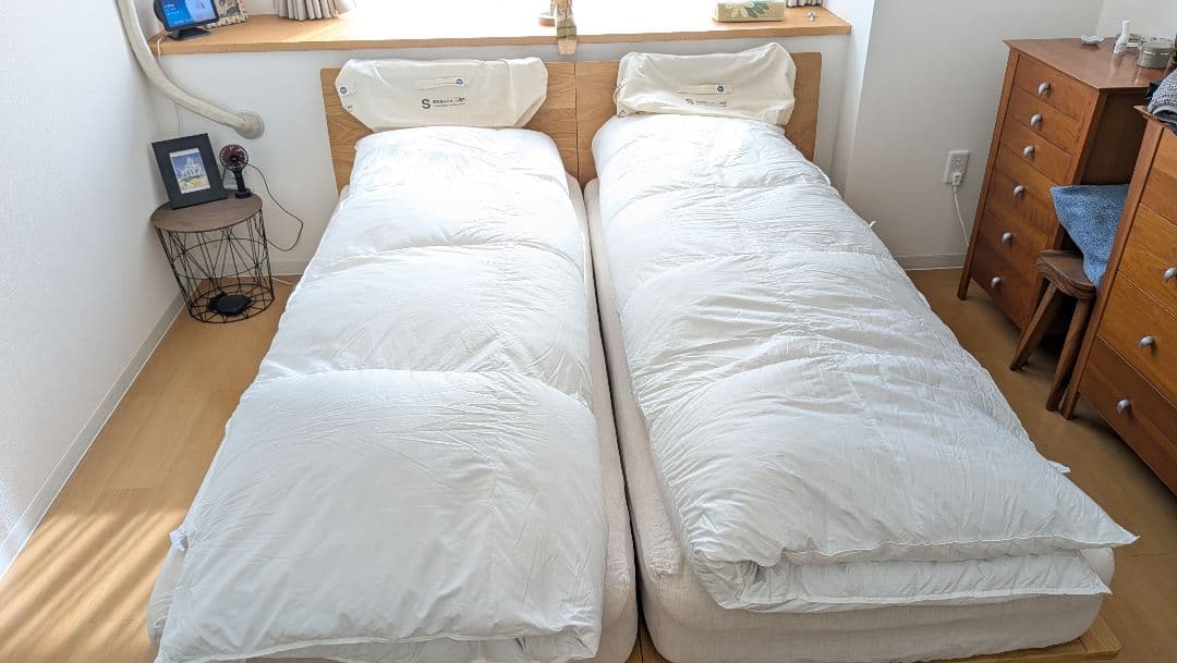 無印良品 防ダニ 羽毛掛けふとん・二層式/ シングル 150x210 1枚