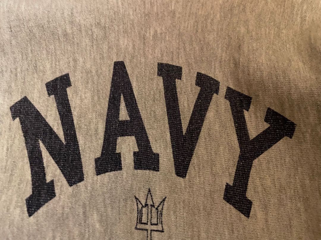 h*y様 チャンピオン 80sリバースウィーブ　NAVY 染み込みプリント Lサ