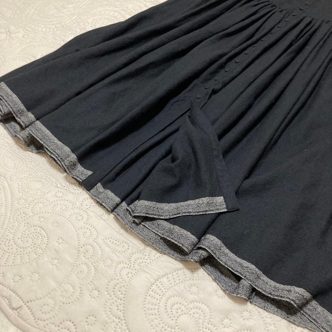 メゾンドソイル　ロングワンピース　ロングカーディガン　ウール100% ブラック