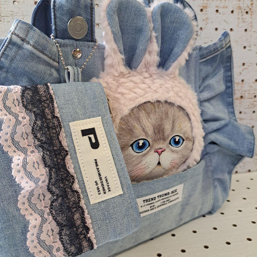 れ*ゃ様 コヤンイサムチョン　ルミ　デニムリメイクトートバッグ&ポーチ