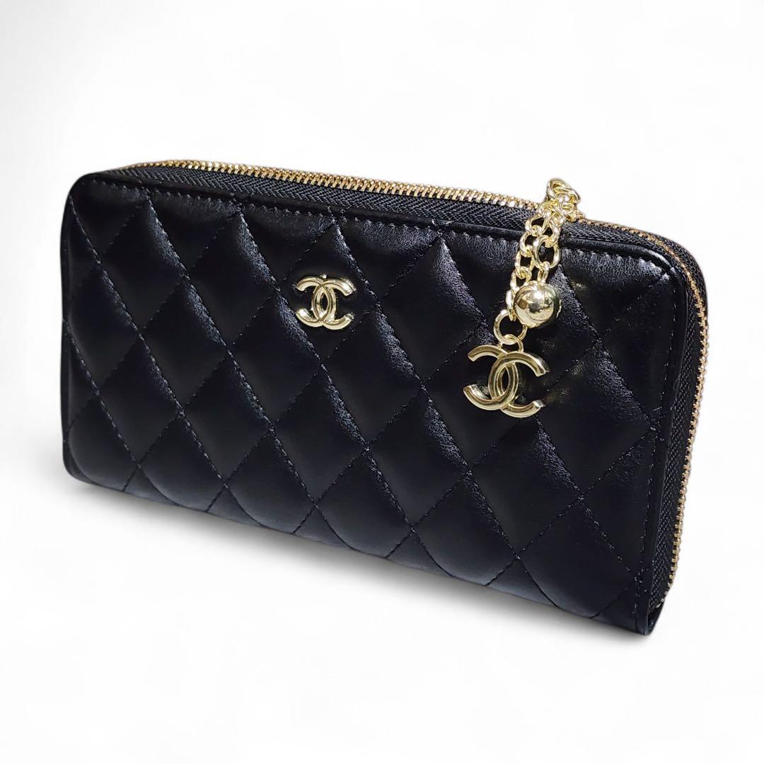 K*様 CHANEL　長財布　キルティング　チャーム　ノベルティ
