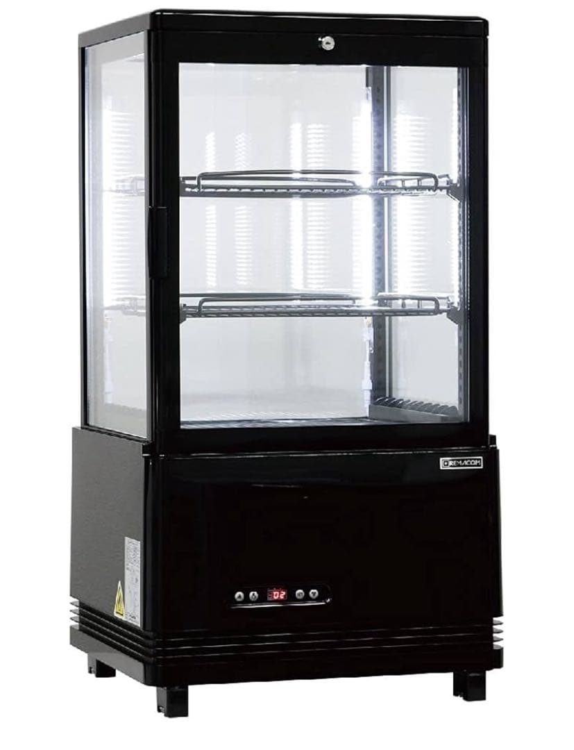 レマコム4面ガラス冷蔵ショーケース 63L 卓上型