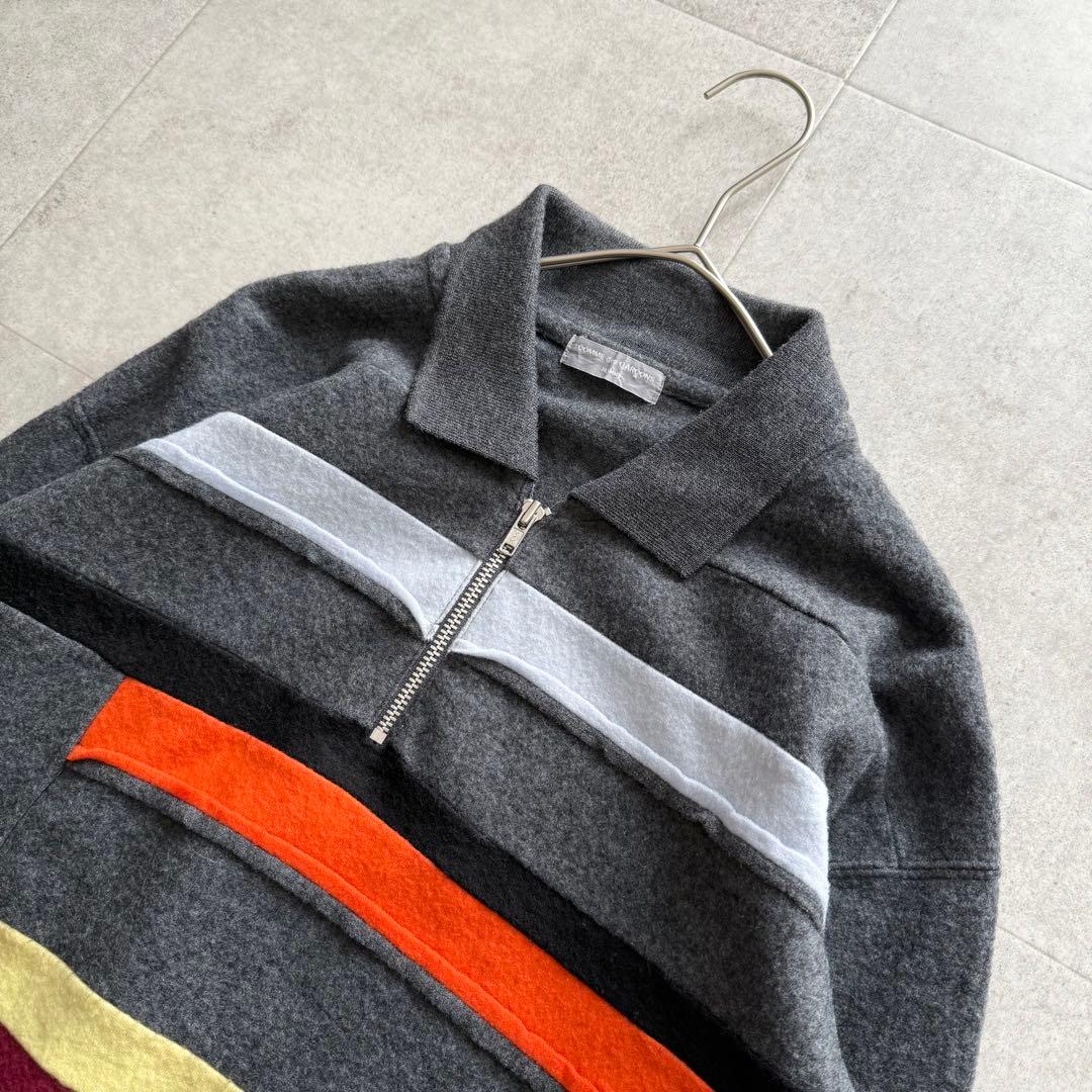 コムデギャルソンオム　田中オム　ジップアップニット　ウール　マルチカラー