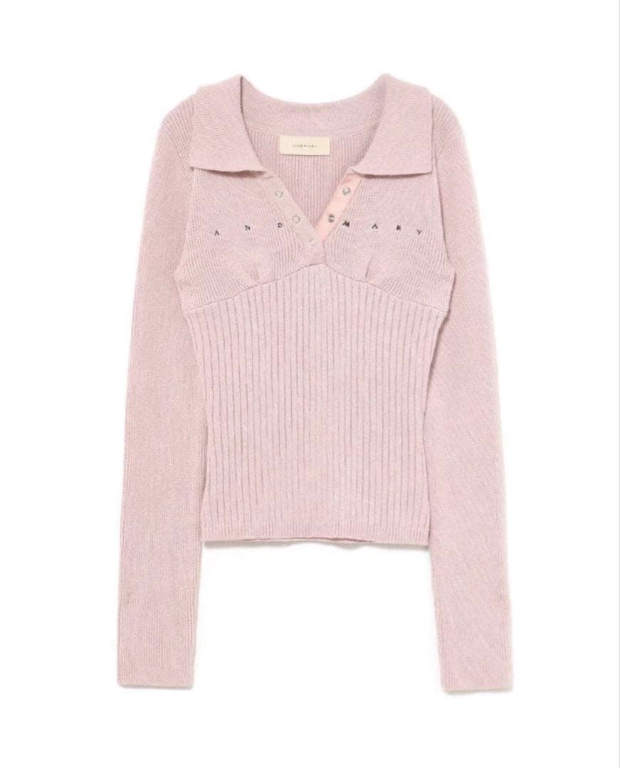 トップス ANDMARY lindsay logo tops pink