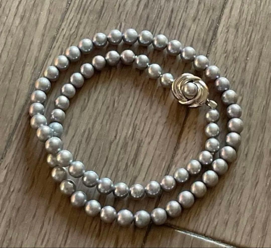 週末セール　TASAKI グレー　パールネックレス