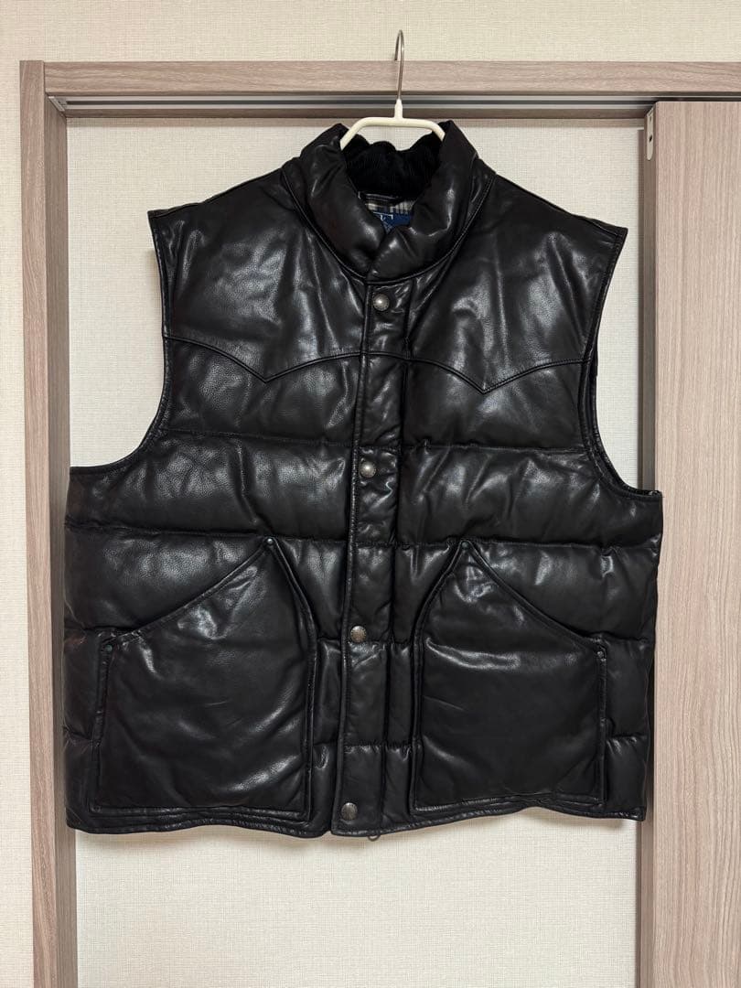 こ*ー様 Ralph Lauren ラルフローレン レザーダウンベスト 黒