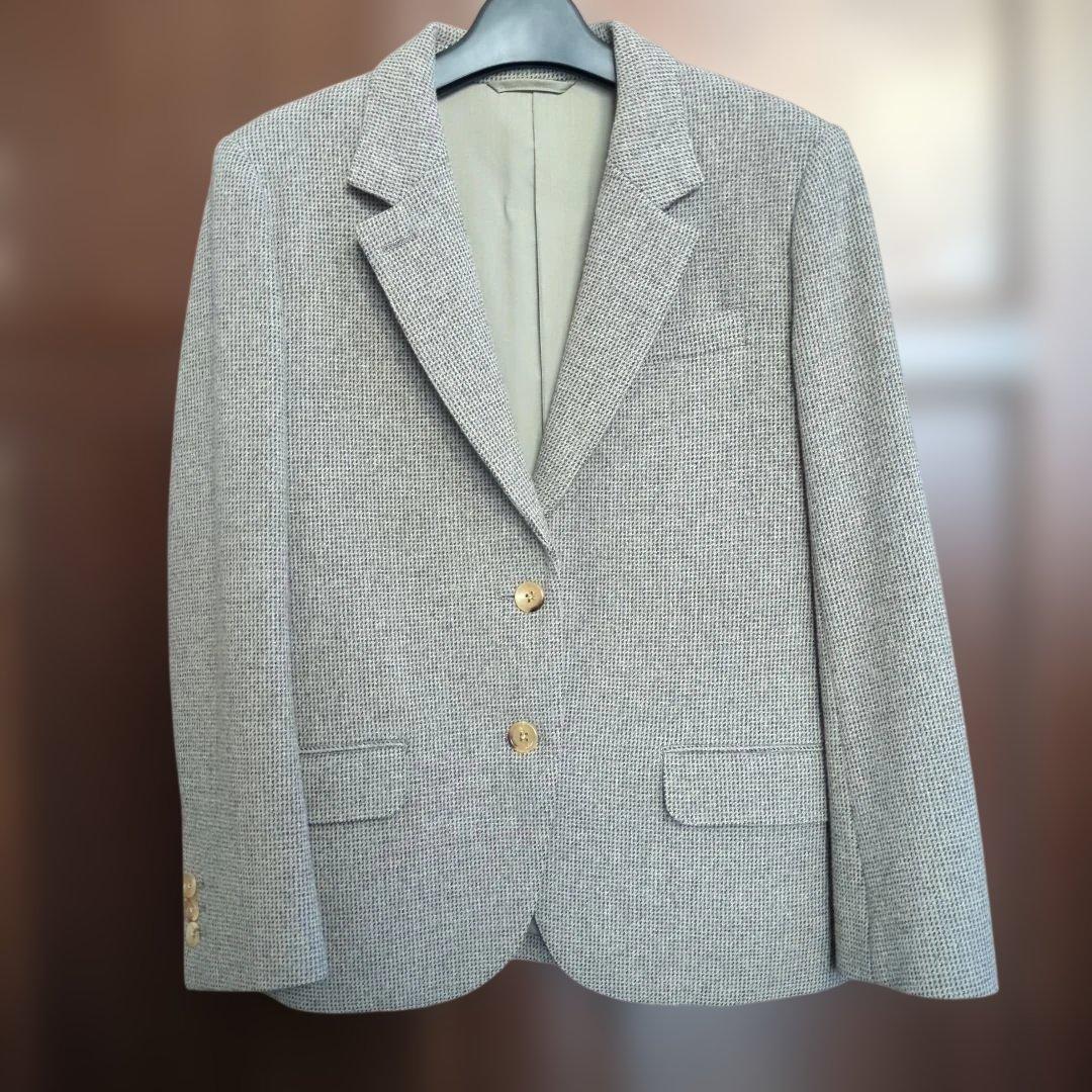 マーガレットハウエル　茶×グレー チェック柄 テーラードジャケット