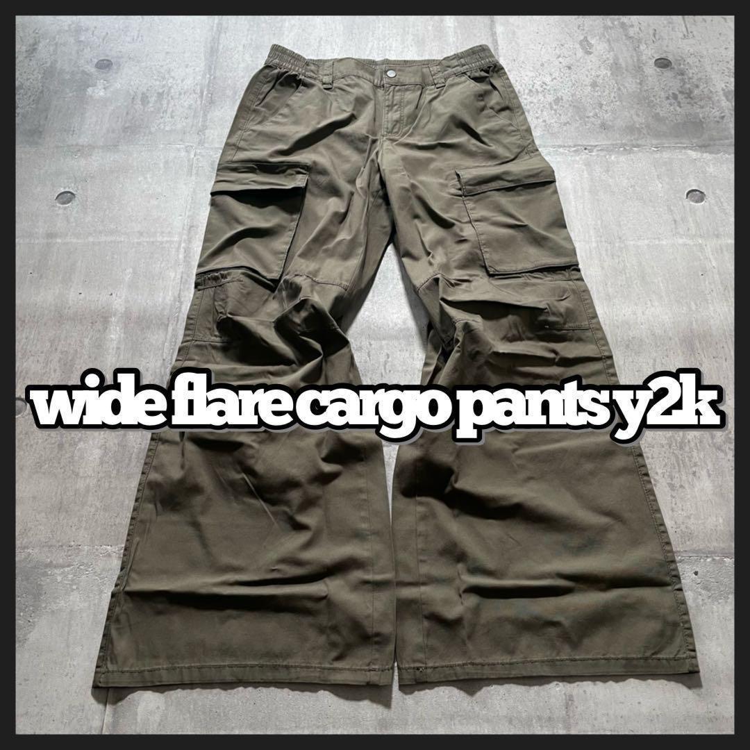 パンツ y2k grunge flare cargo pants archive