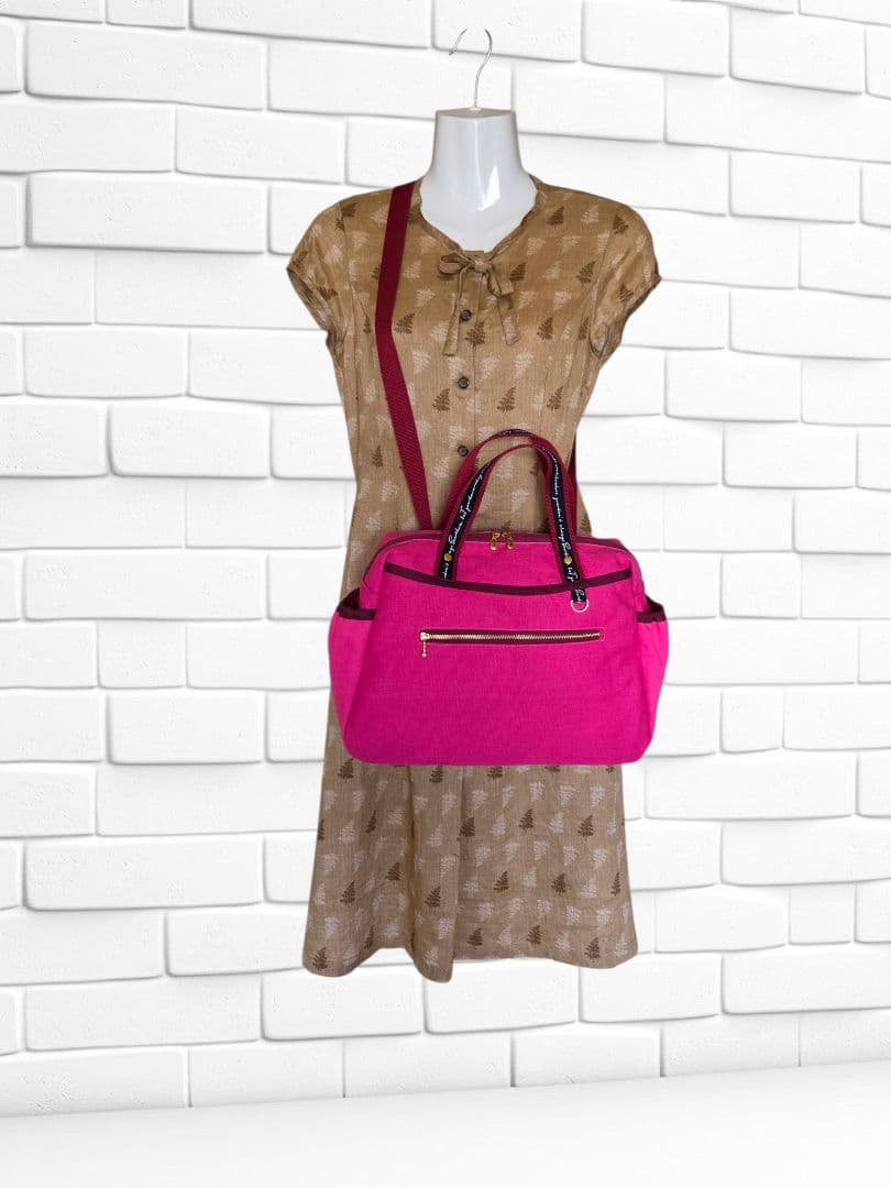 母ちゃん　ボストン型3way バッグ(L)　帆布