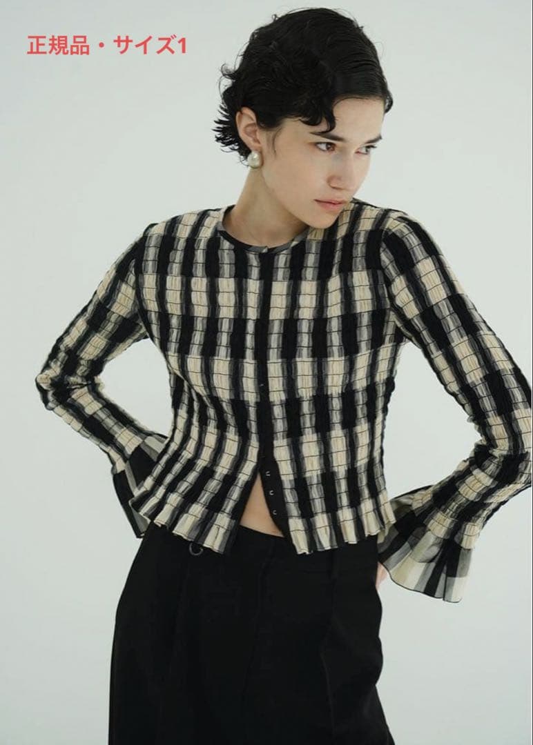CLANE SHIRRING DESIGN BLOUSE MIX サイズ1