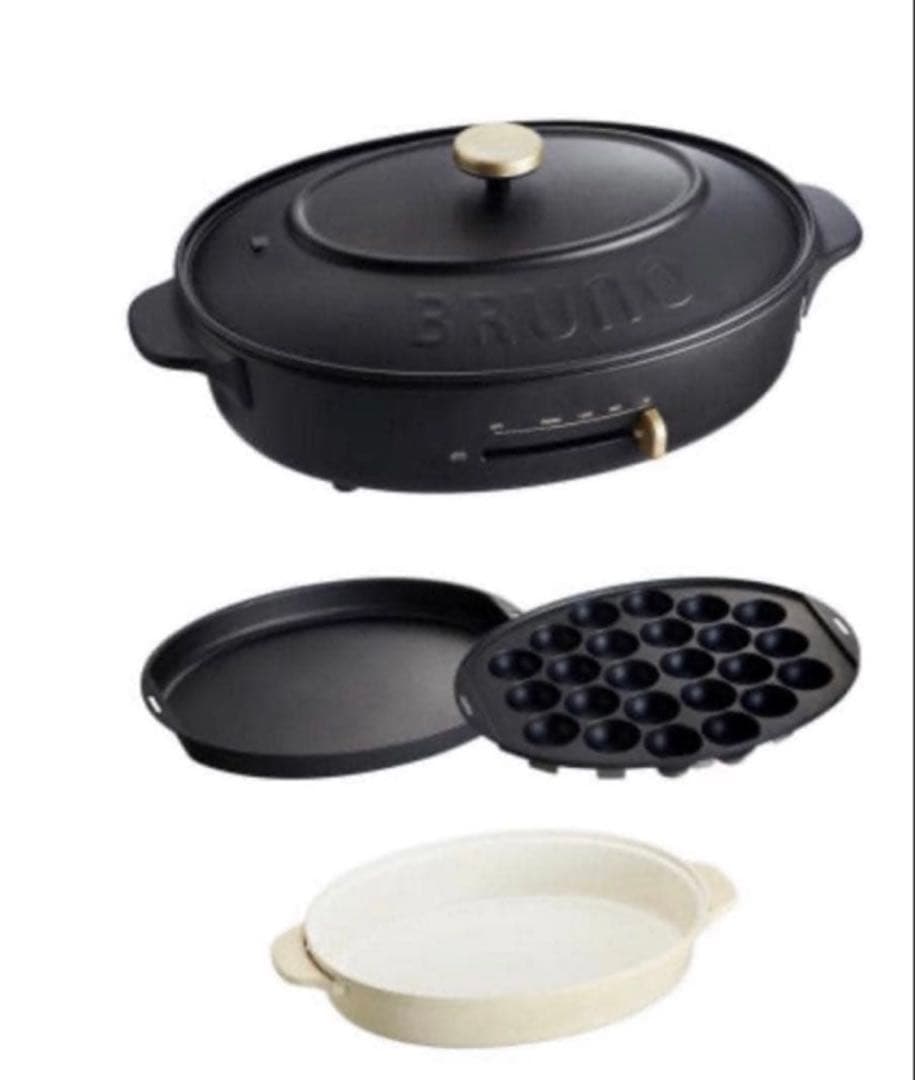 新品　未使用　ブルーノ　オーバルホットプレート　ブラック