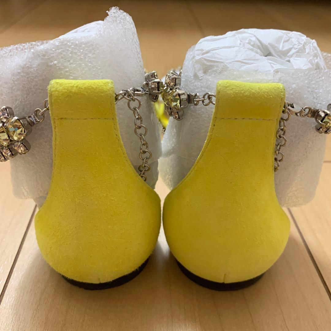 ジミーチュウ サンダル 靴 シューズ スエード イエロー ビジュー