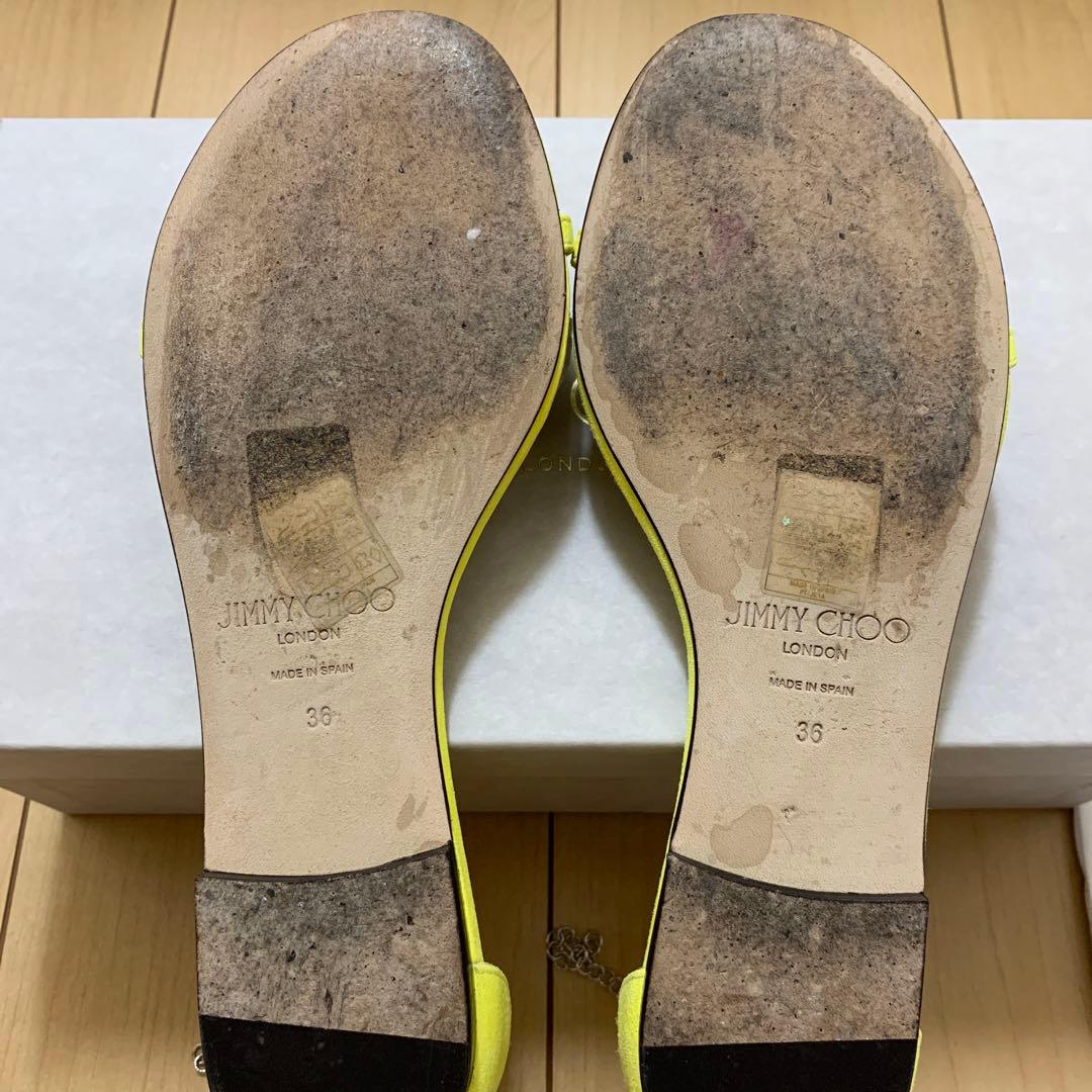 ジミーチュウ サンダル 靴 シューズ スエード イエロー ビジュー