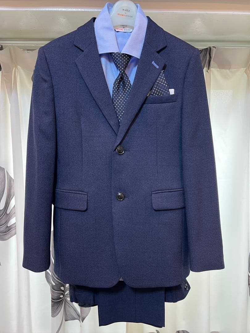 【150㎝ 】waltz by BEAMS DESIGNネイビーチェック スーツ
