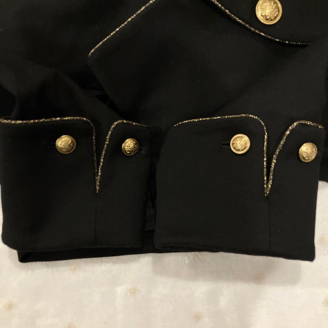 極美品　ナポレオンジャケット　金ボタン　ショート丈 ブラック モード系 軍服風
