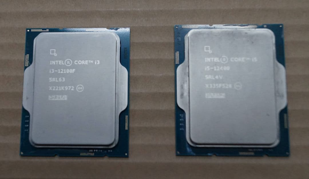 K*事様 core i3-12100f(中古) i5-12400(ジャンク)