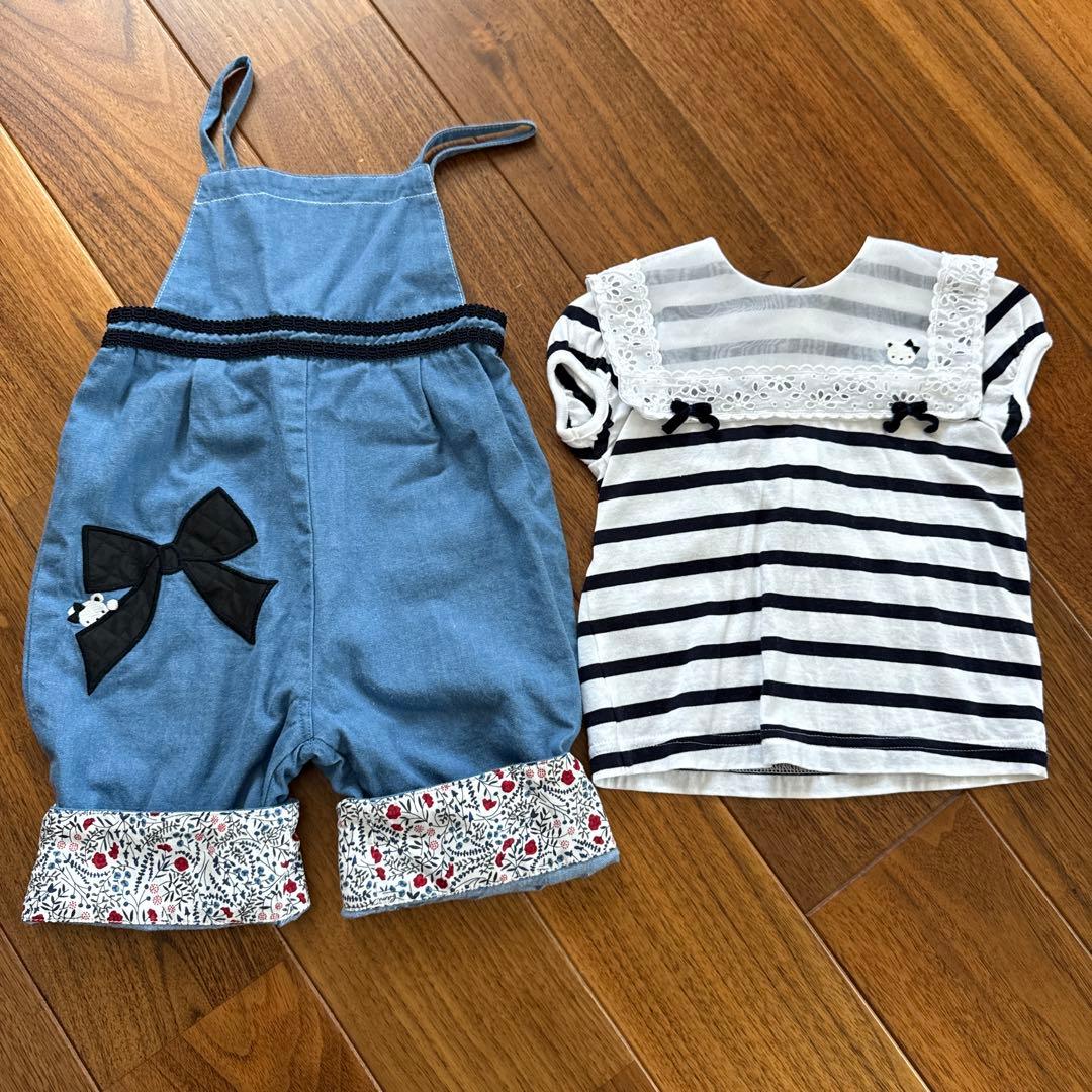 happii　ファミリア　オーバーオール　ボーダートップス