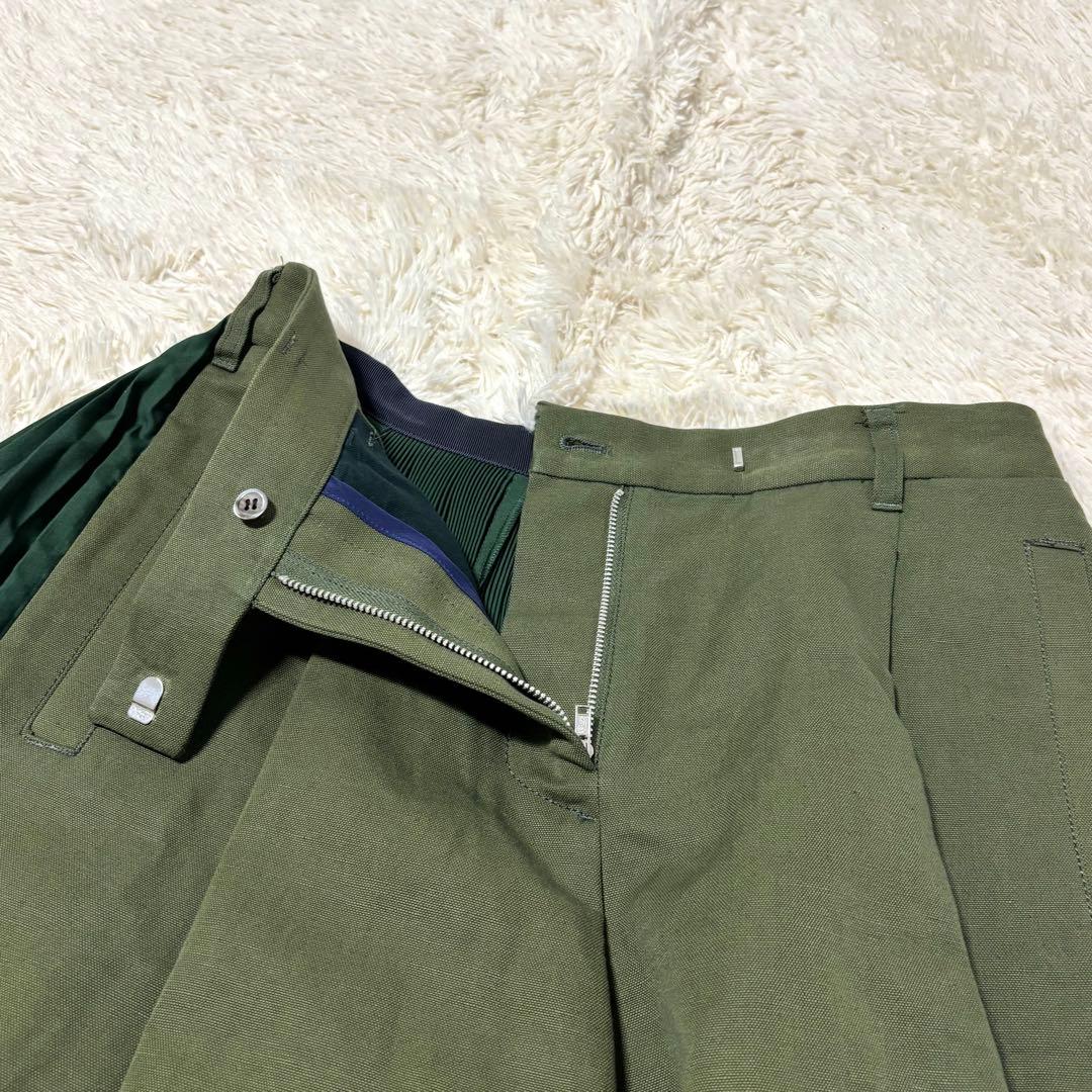 sacai サカイ プリーツ切替 キュロット風パンツ ドッキング プリーツ