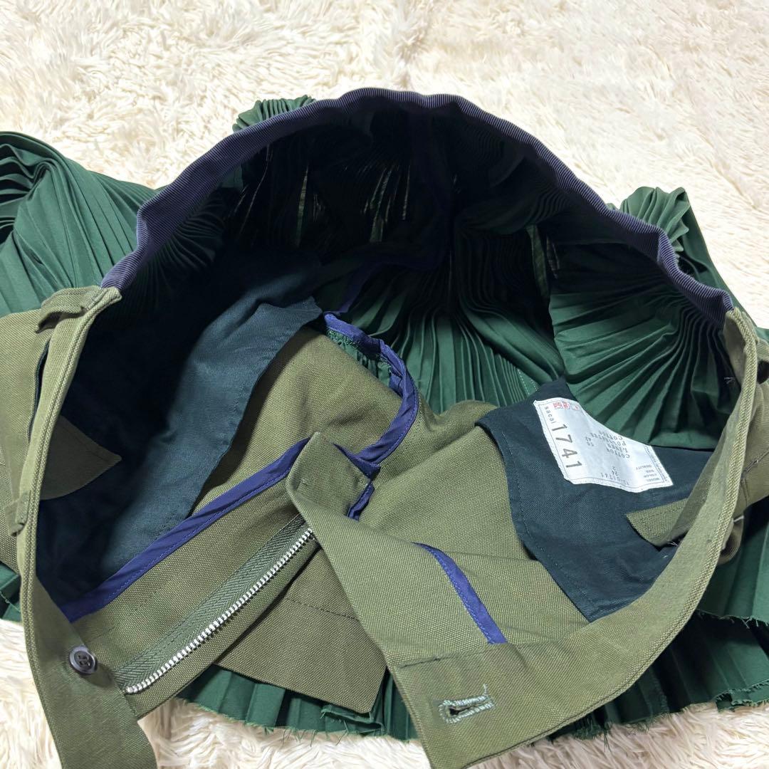 sacai サカイ プリーツ切替 キュロット風パンツ ドッキング プリーツ