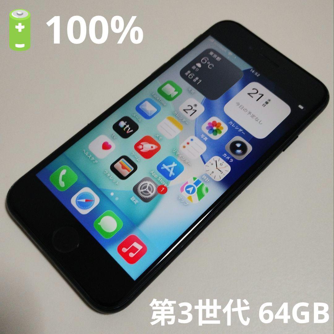 ★新品電池100%★iPhone SE 第3世代 64GB 国内版 SIMフリー