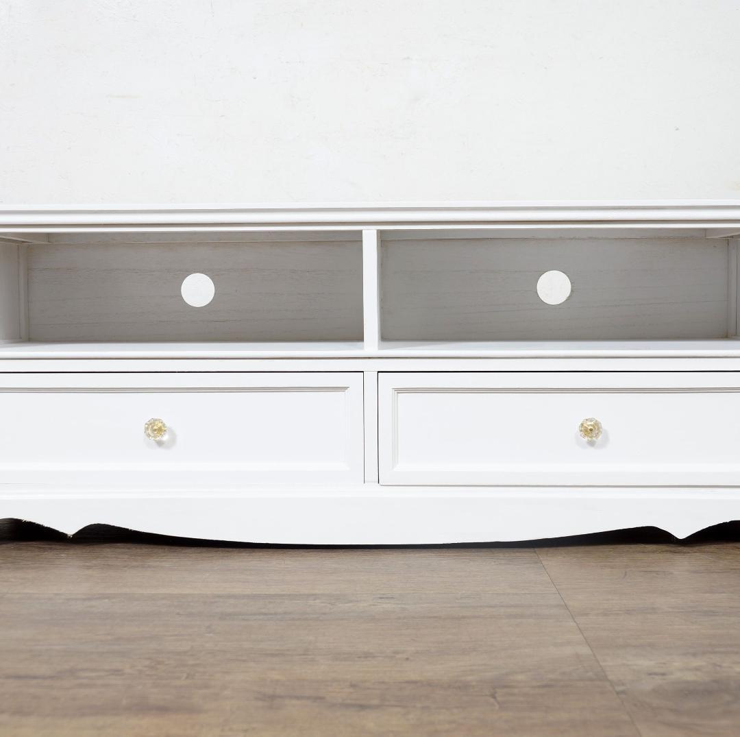 完成品　テレビボード　テレビ台　クリスタル風取っ手 ワイド110cm