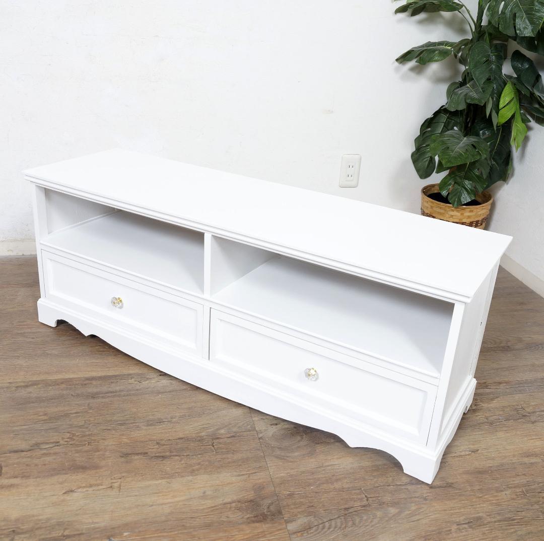 完成品　テレビボード　テレビ台　クリスタル風取っ手 ワイド110cm