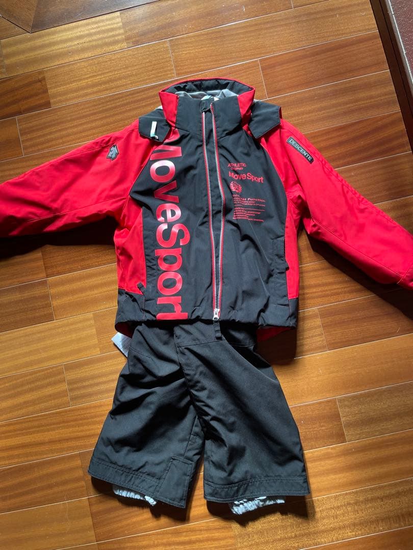 デサント　Move Sport 子ども用スキーウェア 赤/黒