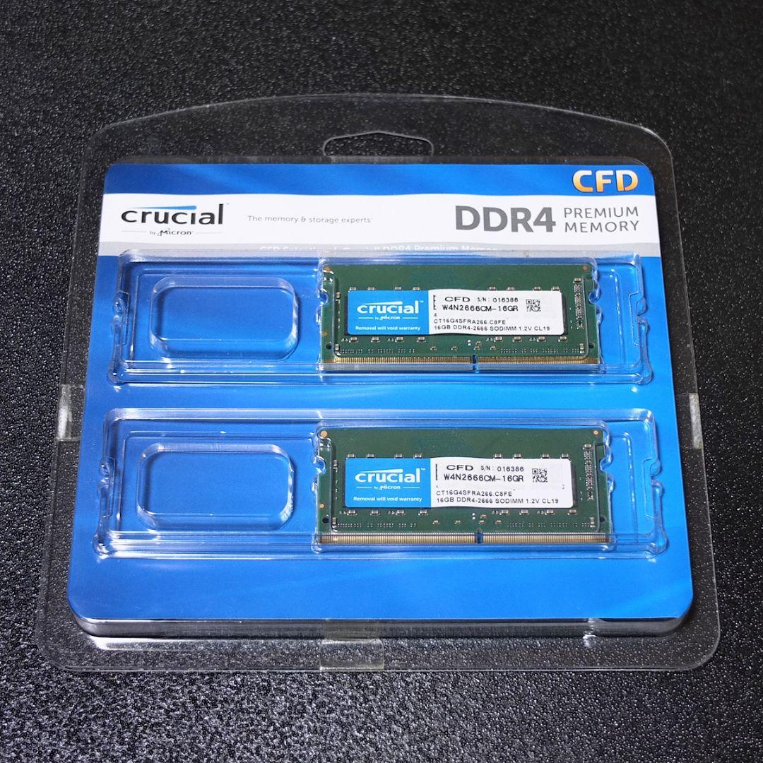 CrucialノートPCメモリ 16GB×2枚 32GB　DDR4-2666