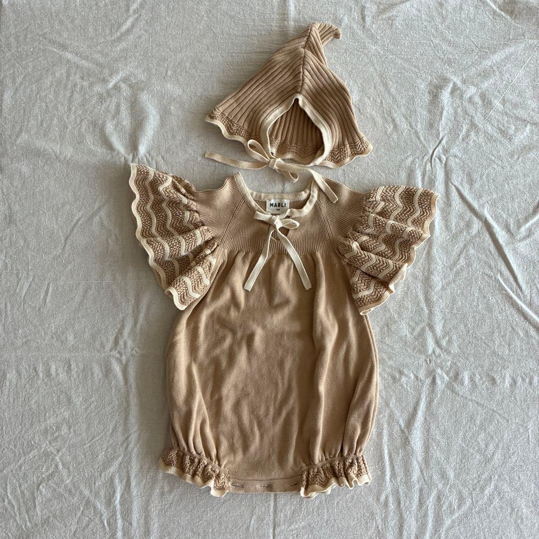mabli ロンパース ボンネット セット
