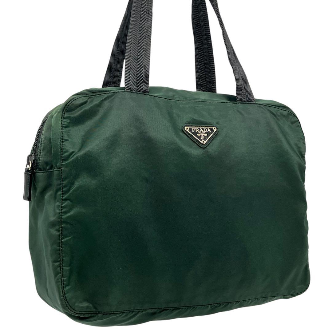 PRADA プラダ　ナイロン　三角　プレート　ロゴ　ハンドバッグ　ギャランティ有
