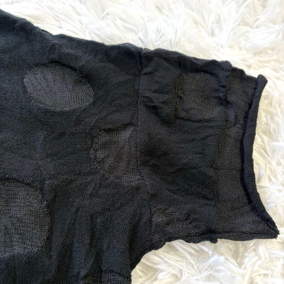 美品✨ヨウジヤマモト ワイズ コットン 水玉 ニット セーター 2 M ブラック