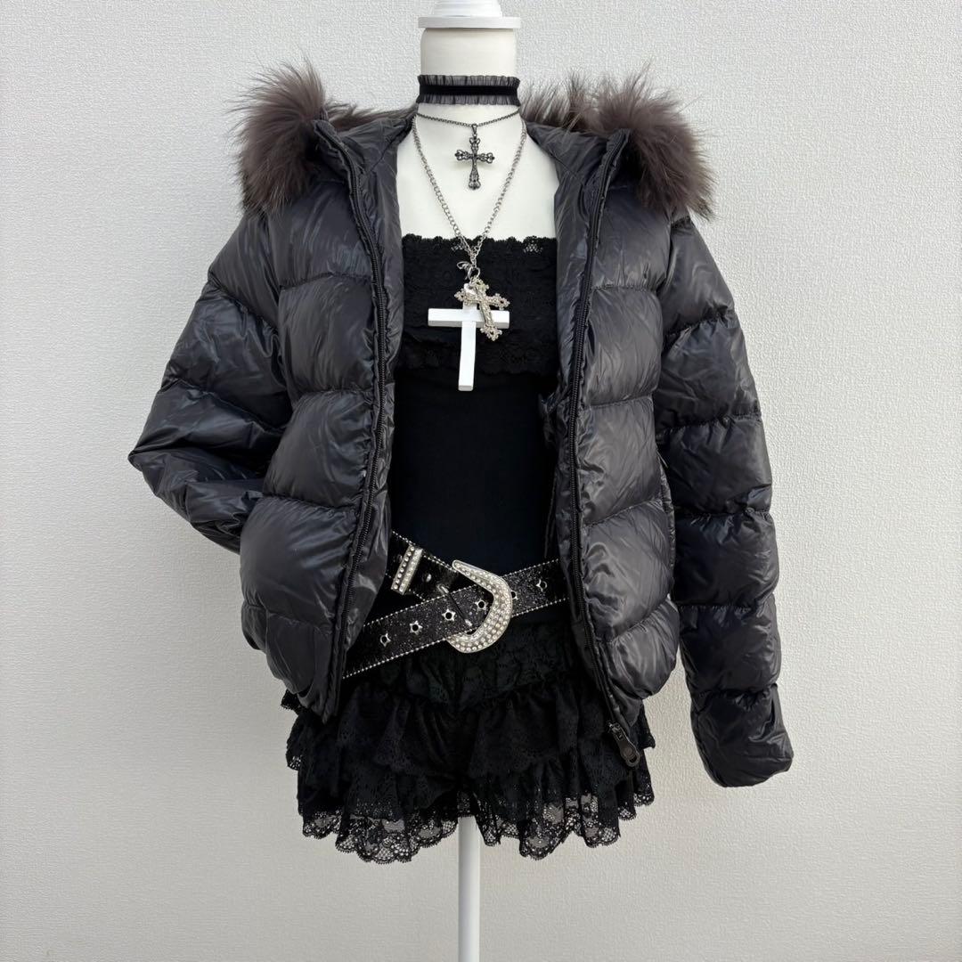 DUVETICA ファー付きダウン 定価13万 Y2K size40短丈 光沢