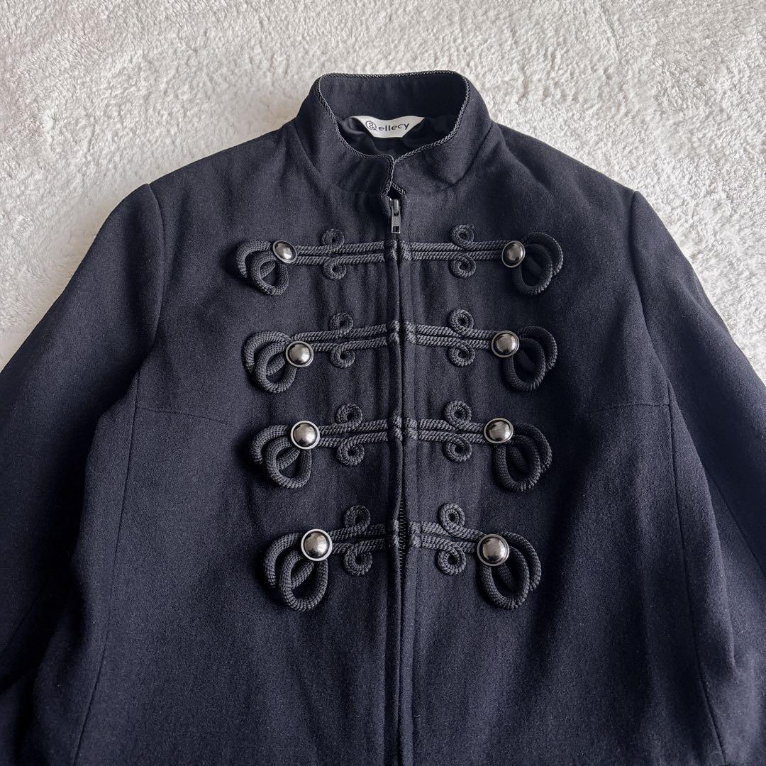 【希少】&ellecy ナポレオンジャケットコート　ウール 黒　M