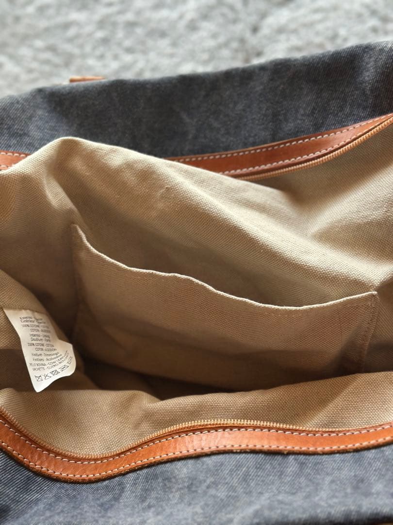 zoyデニムレザーボストンバッグ