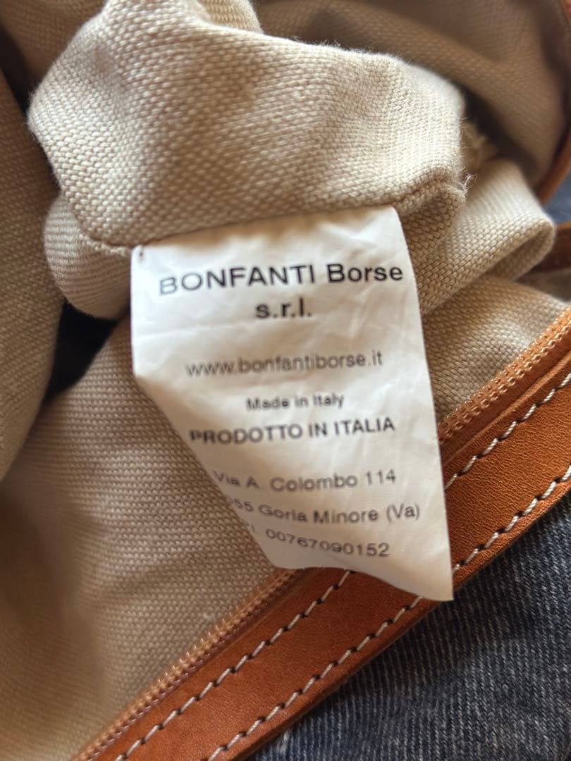 zoyデニムレザーボストンバッグ