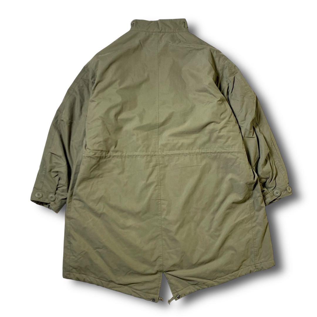 M ビームス 裏地キルティング ビッグシルエット 2way モッズコート カーキ