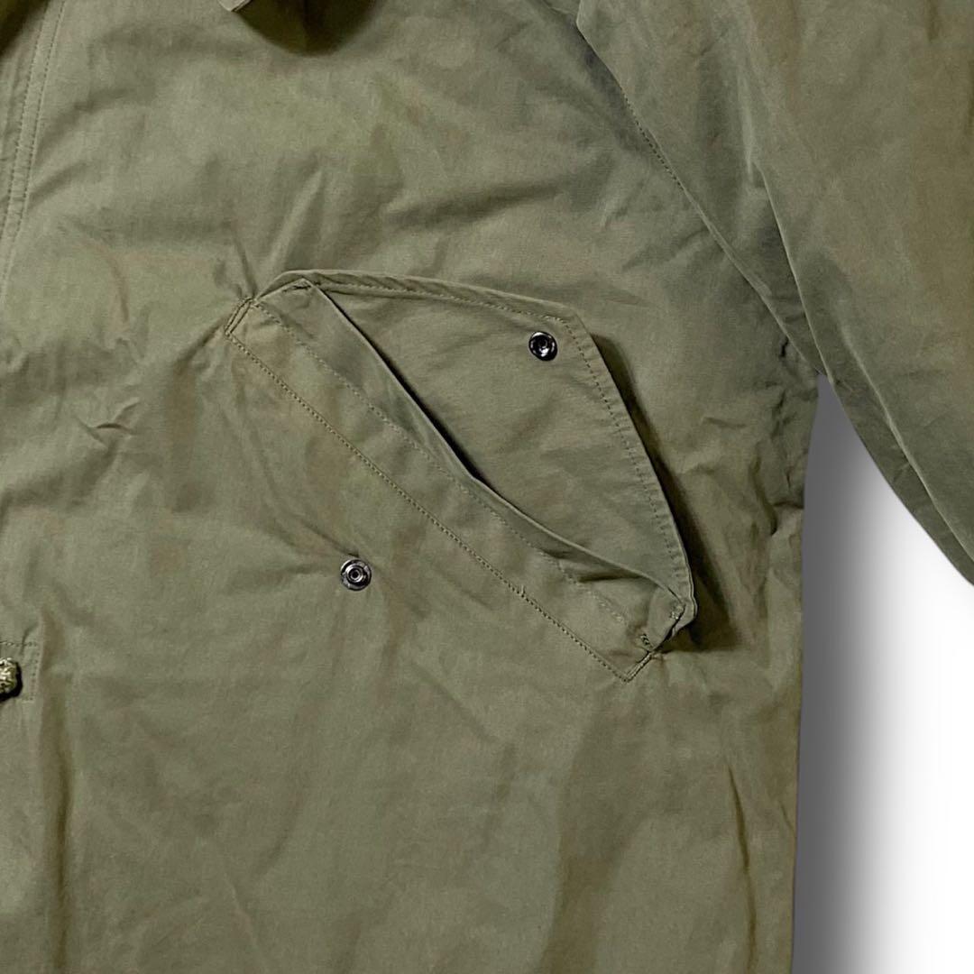 M ビームス 裏地キルティング ビッグシルエット 2way モッズコート カーキ